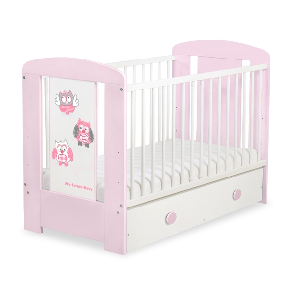 Lit pour Bébé avec Tiroir 120x60 Maxi Hiboux