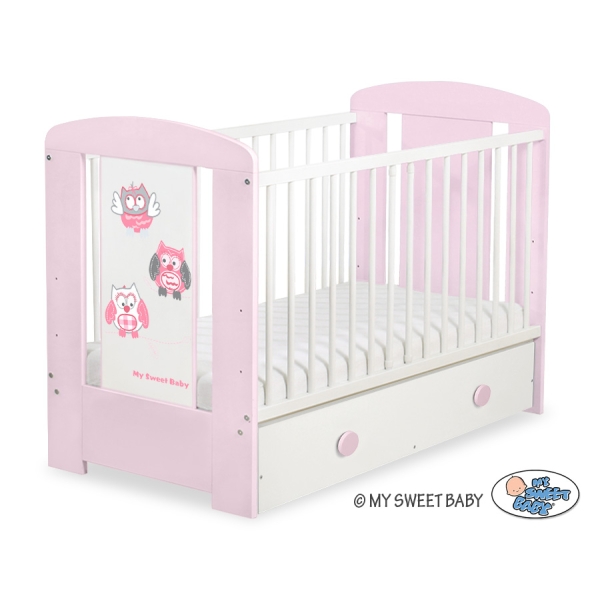 Lit pour Bébé avec Tiroir 120x60 Maxi Hiboux
