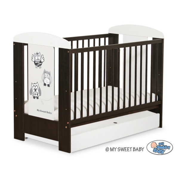 Lit pour Bébé avec Tiroir 120x60 Standard Hiboux