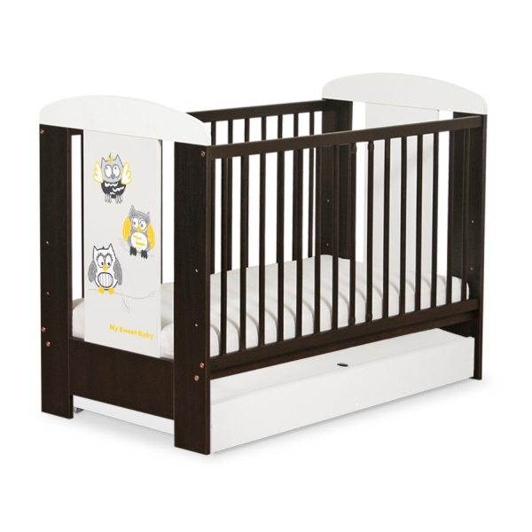 Lit pour Bébé avec Tiroir 120x60 Standard Hiboux