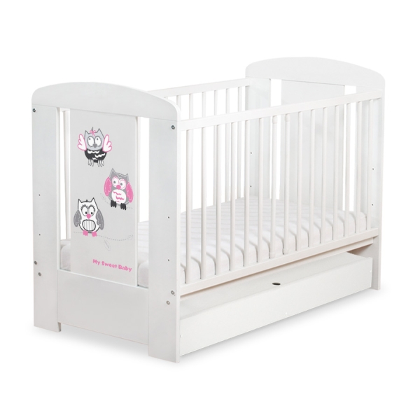 Lit pour Bébé avec Tiroir 120x60 Standard Hiboux