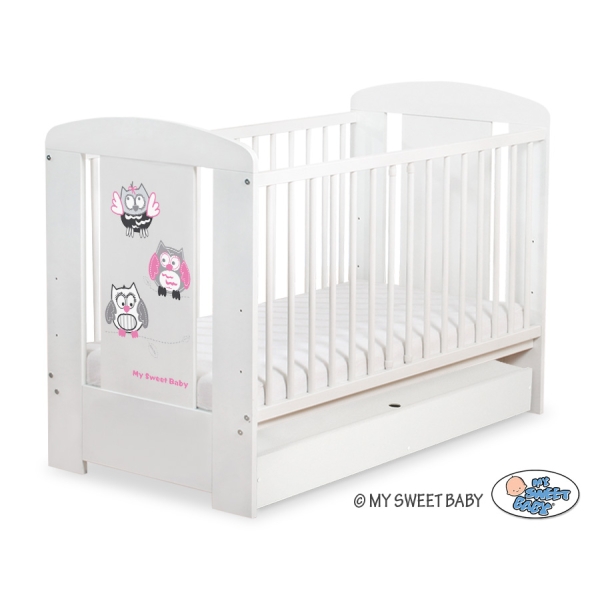 Lit pour Bébé avec Tiroir 120x60 Standard Hiboux