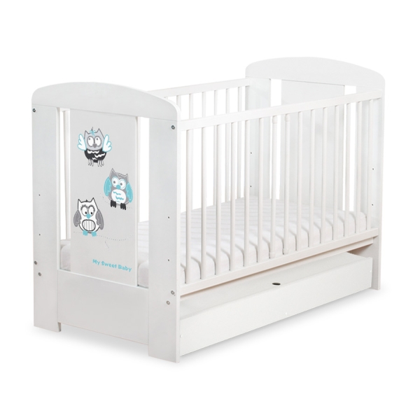 Lit pour Bébé avec Tiroir 120x60 Standard Hiboux