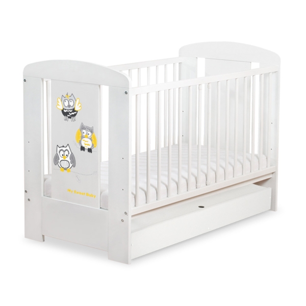 Lit pour Bébé avec Tiroir 120x60 Standard Hiboux