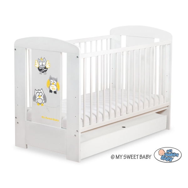 Lit pour Bébé avec Tiroir 120x60 Standard Hiboux
