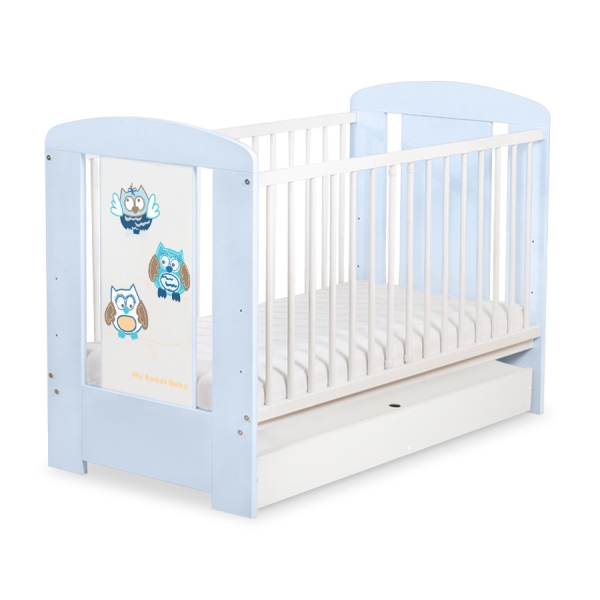 Lit pour Bébé avec Tiroir 120x60 Standard Hiboux