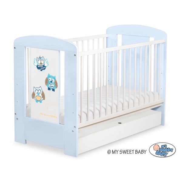 Lit pour Bébé avec Tiroir 120x60 Standard Hiboux