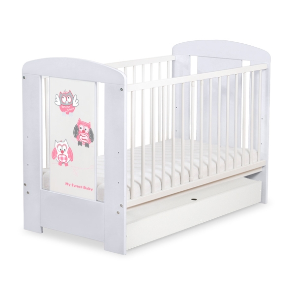 Lit pour Bébé avec Tiroir 120x60 Standard Hiboux