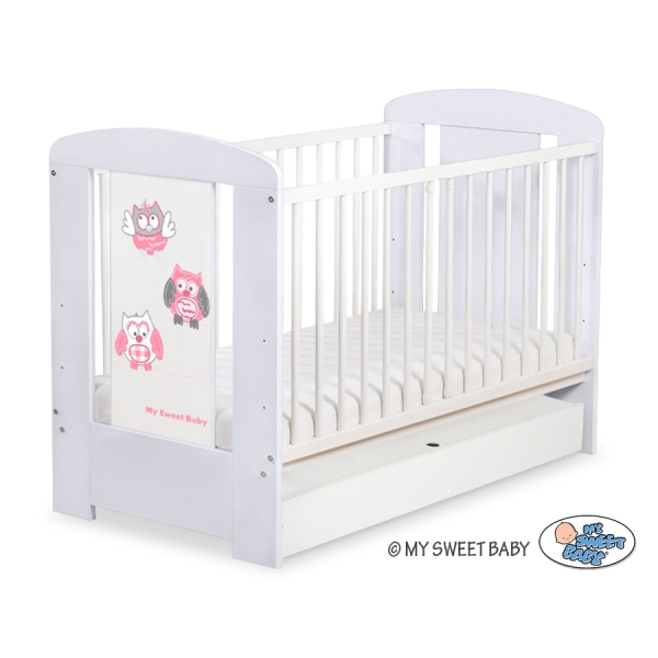 Lit pour Bébé avec Tiroir 120x60 Standard Hiboux