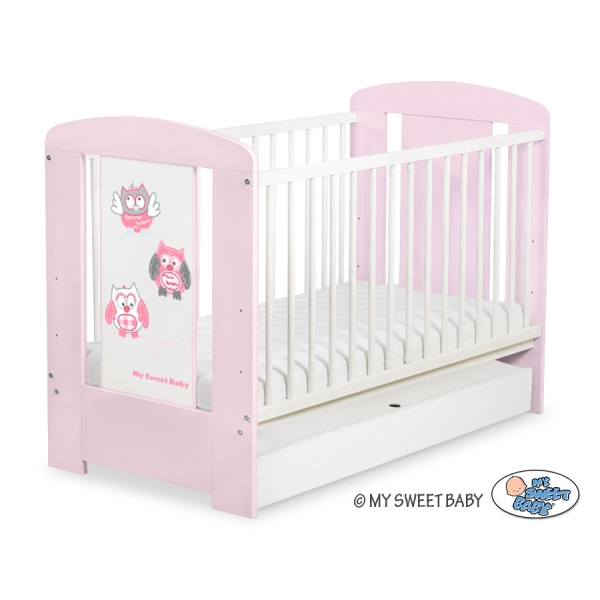 Lit pour Bébé avec Tiroir 120x60 Standard Hiboux
