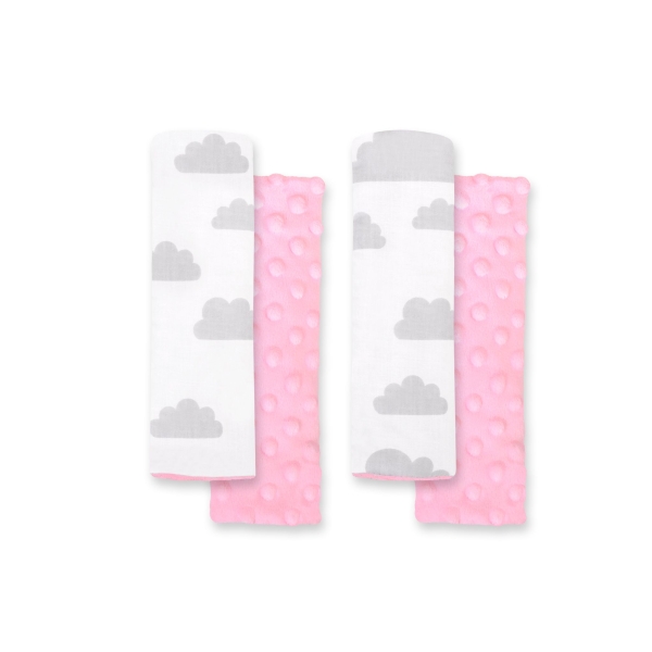 Lot de 2 Protèges Ceinture Rose Gris Des Nuages