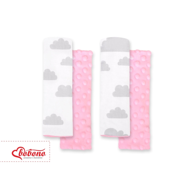 Lot de 2 Protèges Ceinture Rose Gris Des Nuages