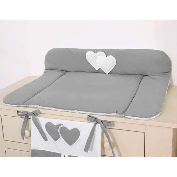 Matelas à Langer Bébé Anthracite Cœurs