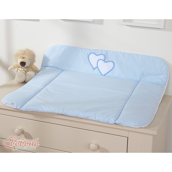 Matelas à Langer Bébé Bleu Cœurs