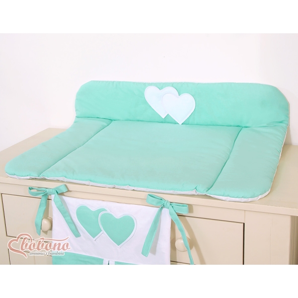 Matelas à Langer Bébé Menthe Cœurs