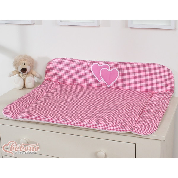 Matelas à Langer Bébé Rose à Carreaux Cœurs