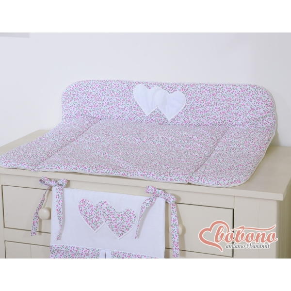 Matelas à Langer Bébé Vert à Pois Cœurs