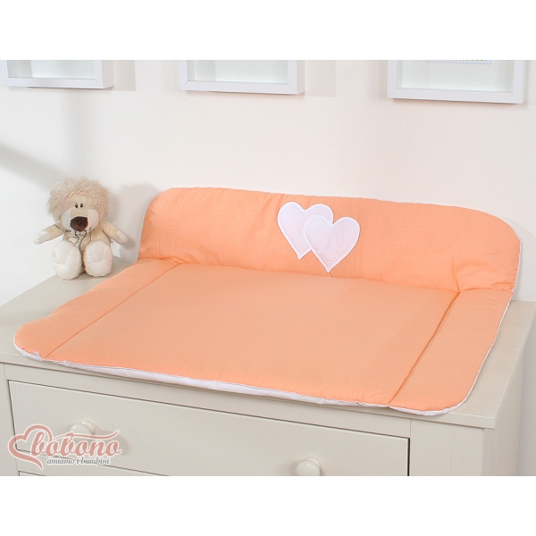 Matelas à Langer en Coton Orange Cœurs