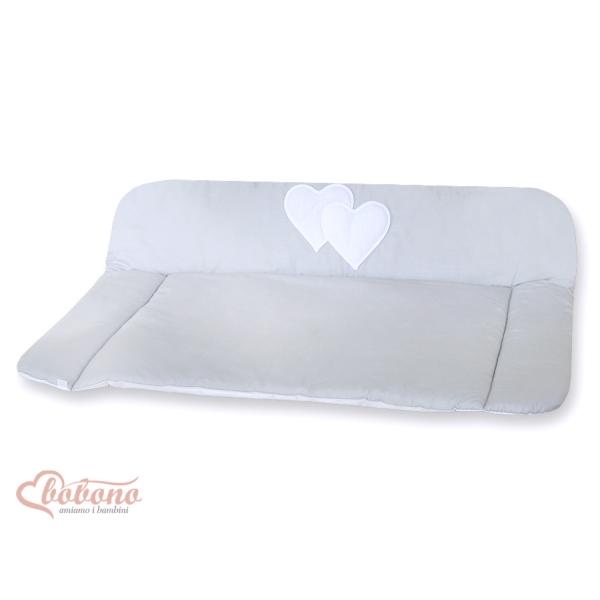 Matelas à Langer Moelleux Grand Format Gris Cœurs
