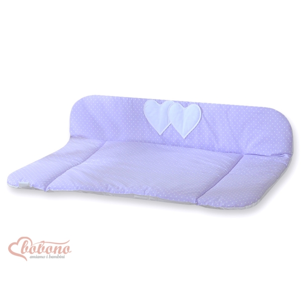 Matelas à Langer Moelleux Grand Format Lila à Pois Cœurs