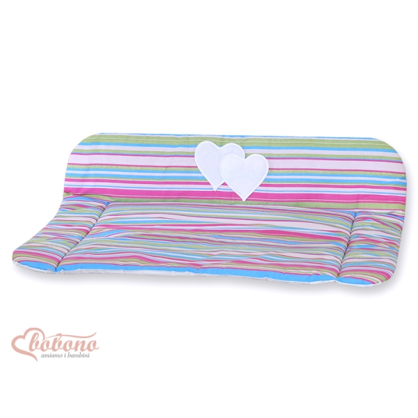 Matelas à Langer Moelleux Lila Rayures Cœurs