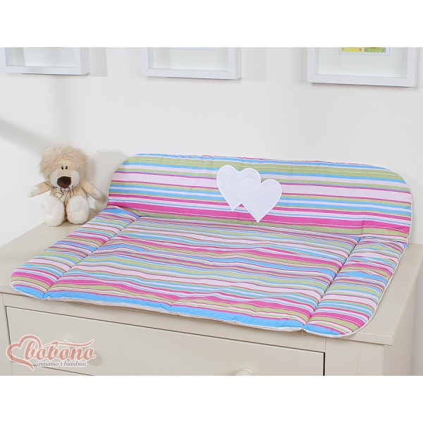 Matelas à Langer Moelleux Lila Rayures Cœurs