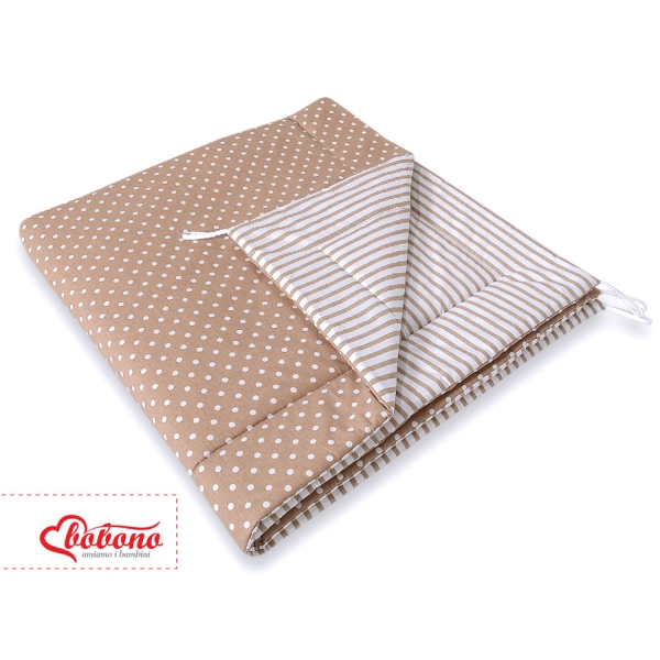 Matelas de Sol pour Tipi (Teepee) Brun Beige à Pois Rayures