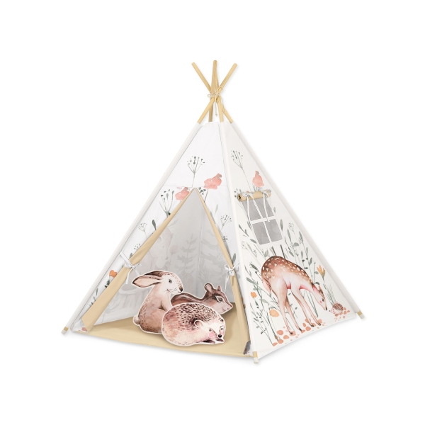 Méga Lot: Tente de Tipi Tapis de Jeu Oreillers Forest Tales