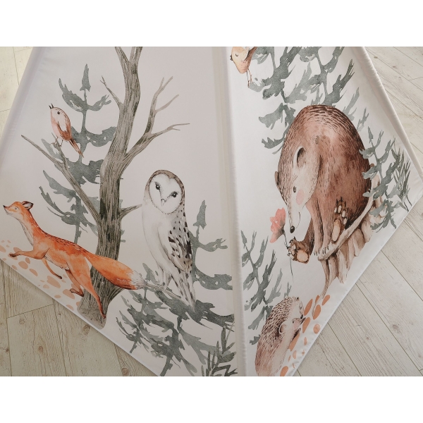 Méga Lot: Tente de Tipi Tapis de Jeu Oreillers Forest Tales