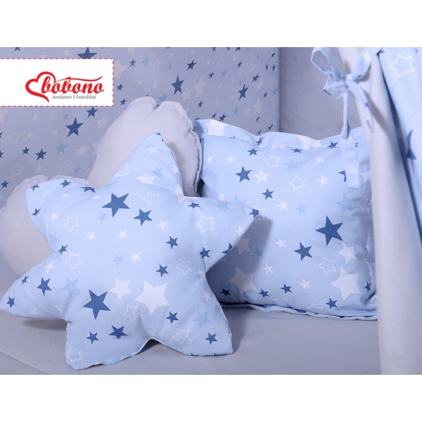 Méga Lot: Tente de Tipi + Tapis de Jeu + Oreillers + Plumes Bleu étoiles