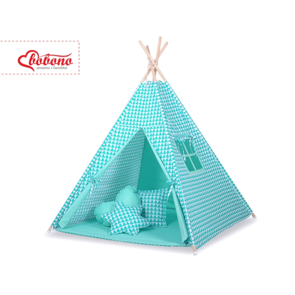 Méga Lot: Tente de Tipi + Tapis de Jeu + Oreillers + Plumes Menthe