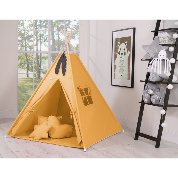Méga Lot: Tente de Tipi + Tapis de Jeu + Oreillers + Plumes Miel