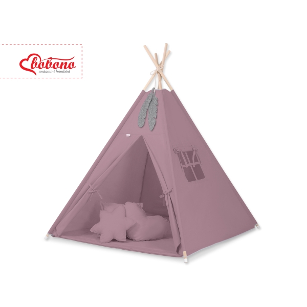 Méga Lot: Tente de Tipi + Tapis de Jeu + Oreillers + Plumes Violet Pastel