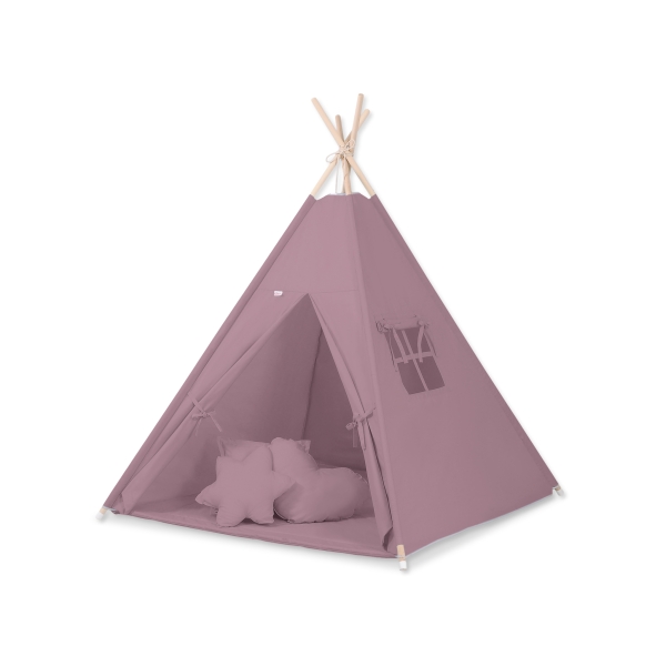 Méga Lot: Tente de Tipi + Tapis de Jeu + Oreillers + Plumes Violet Pastel