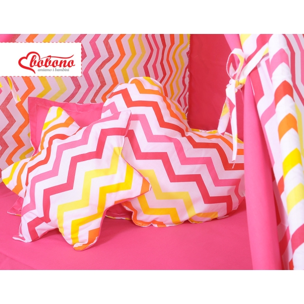 Méga Lot: Tipi pour Enfant avec Tapis de Jeu et Oreillers Jaune Rouge Chevron