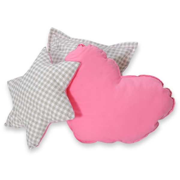 Méga Lot: Tipi pour Enfant avec Tapis de Jeu et Oreillers Rose Gris à Carreaux