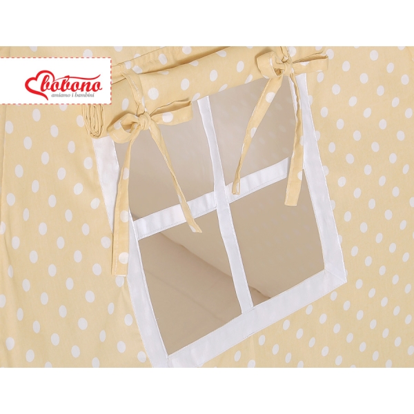 Méga Set: Tipi avec Tapis de Sol et Oreillers Beige à Pois