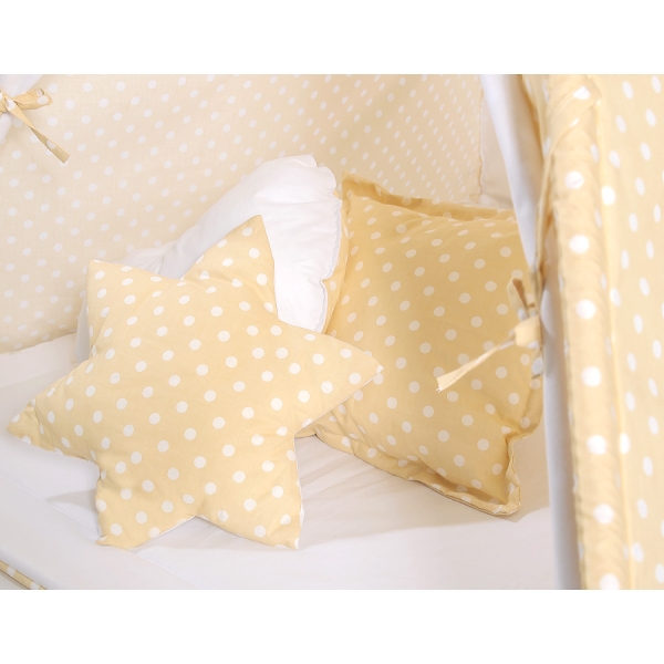 Méga Set: Tipi avec Tapis de Sol et Oreillers Beige à Pois