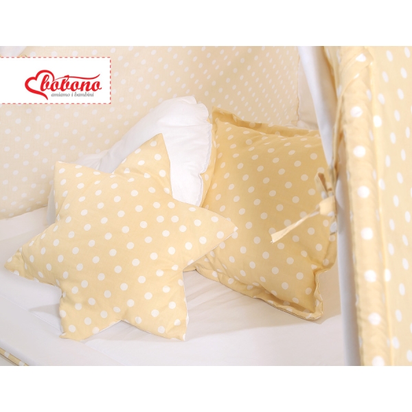 Méga Set: Tipi avec Tapis de Sol et Oreillers Beige à Pois