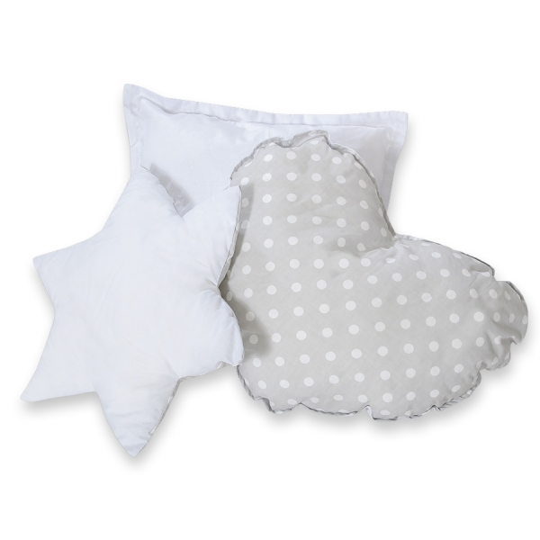 Méga Set: Tipi avec Tapis de Sol et Oreillers Gris à Pois