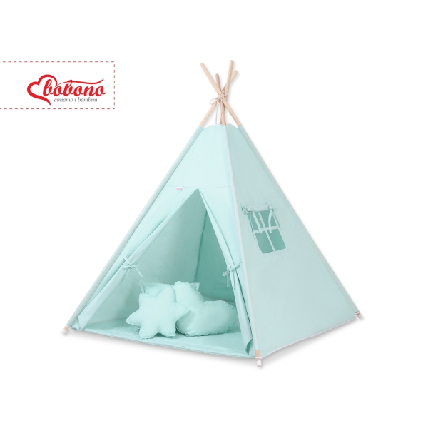 Méga Set: Tipi avec Tapis de Sol et Oreillers Menthe