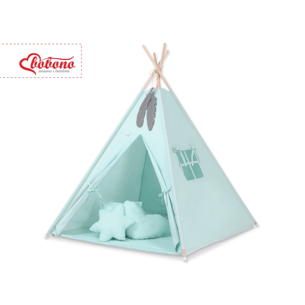Méga Set: Tipi avec Tapis de Sol et Oreillers Menthe