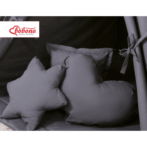 Méga Set: Tipi pour Enfant avec Tapis de Jeu et Oreillers Anthracite