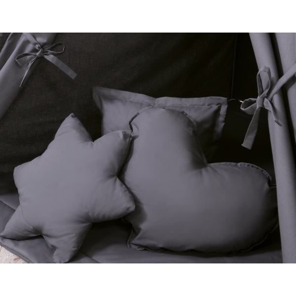 Méga Set: Tipi pour Enfant avec Tapis de Jeu et Oreillers Anthracite