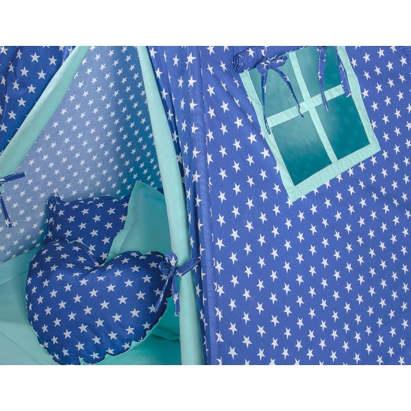 Méga Set: Tipi pour Enfant avec Tapis de Sol et Oreillers + Plumes