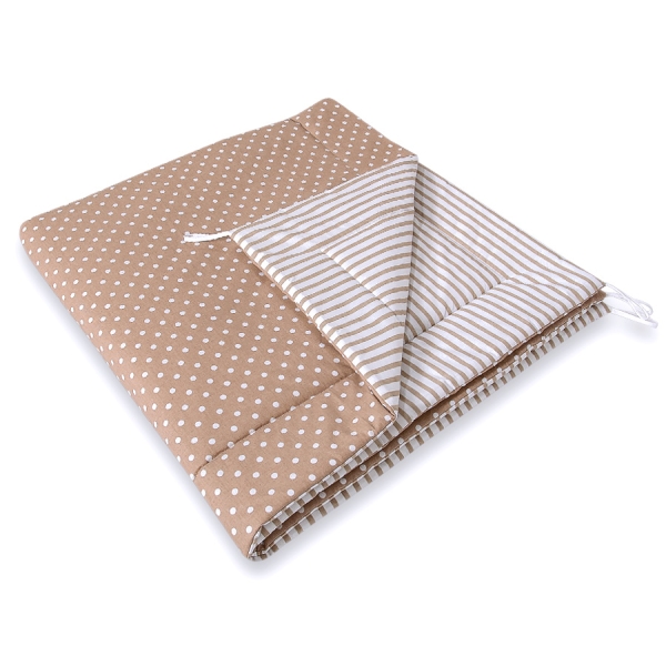Mini Lot: Tente de Tipi + Tapis de Jeu + Plumes Décoratives Brun Beige à Pois