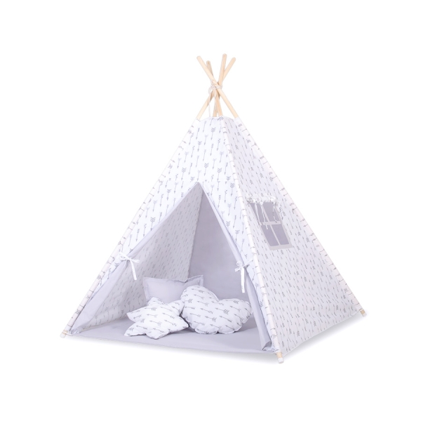 Mini Lot: Tente de Tipi + Tapis de Jeu + Plumes Décoratives Flèches