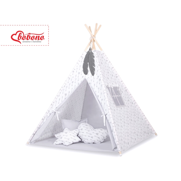 Mini Lot: Tente de Tipi + Tapis de Jeu + Plumes Décoratives Flèches