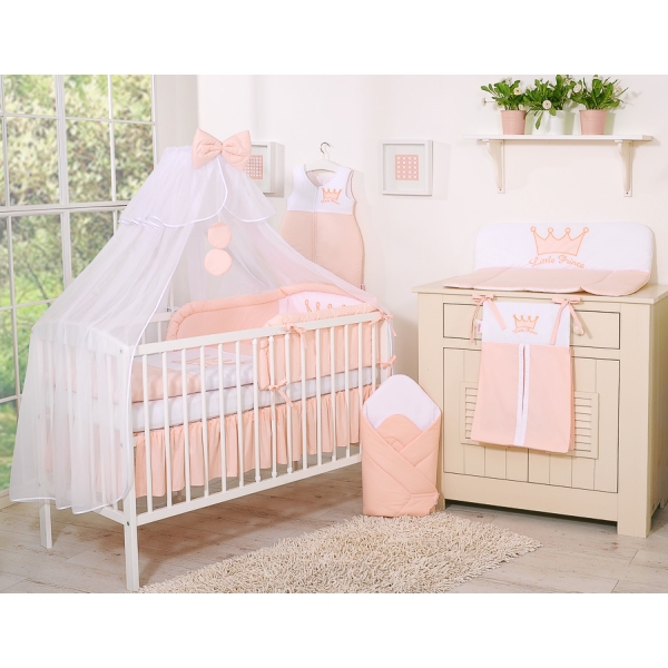 Moustiquaire de Lit Bébé Mousseline Rose Poudré Prince / Princess