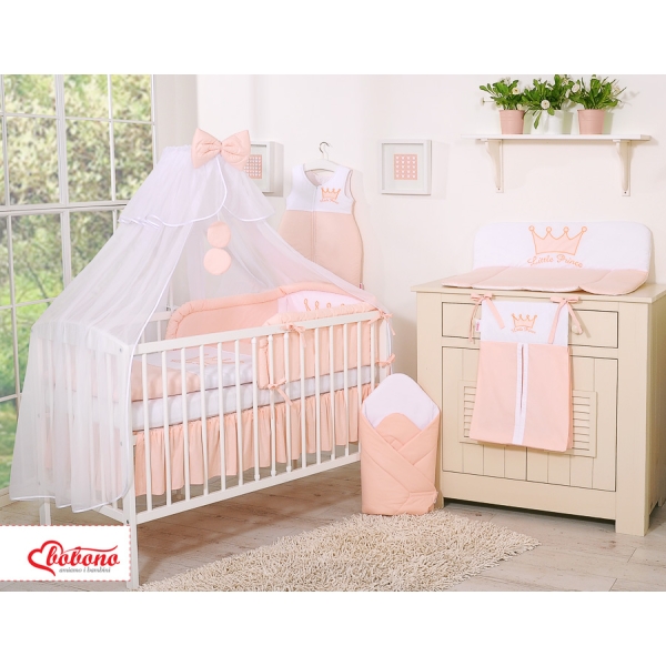 Moustiquaire de Lit Bébé Mousseline Rose Poudré Prince / Princess